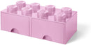 opbergsteen met lades 8 noppen 50 x 18 cm PP roze
