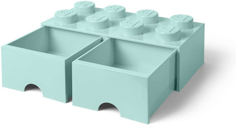 opbergsteen met lades 8 noppen 50 x 18 cm PP turquoise