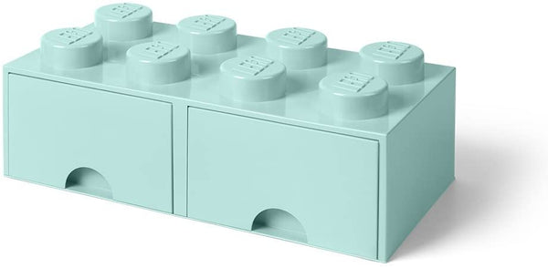 opbergsteen met lades 8 noppen 50 x 18 cm PP turquoise