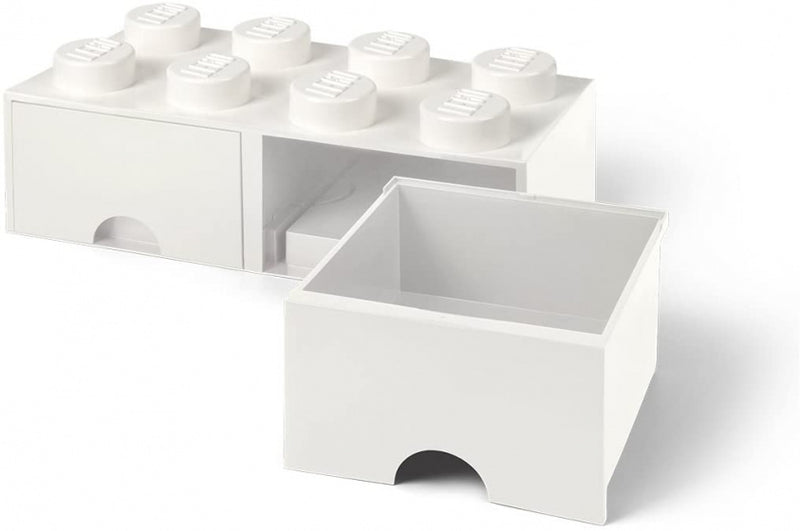 opbergsteen met lades 8 noppen 50 x 18 cm PP wit