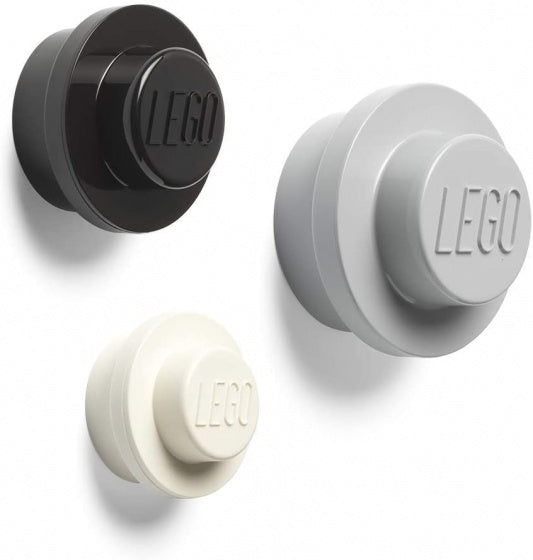 wandhaken 4,7 - 9,4 cm PP grijs/wit/zwart 3 stuks
