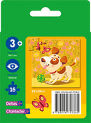 legpuzzel Hond junior 22 cm bruin/oranje 16 stukjes