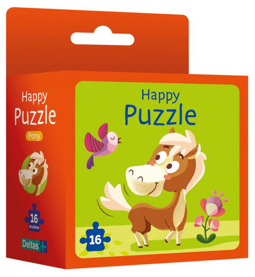 legpuzzel Pony junior 22 cm paars/oranje 16 stukjes