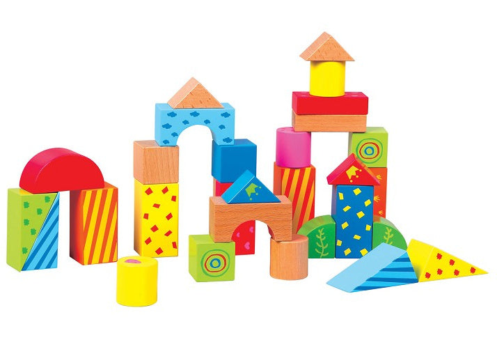 duw-/loopwagen Walkie junior hout rood 2-delig