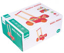 duw-/loopwagen Walkie junior hout rood 2-delig