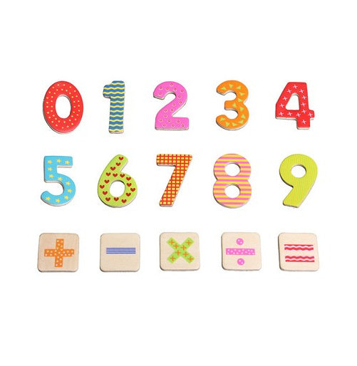 magnetische cijfers & rekentekens junior hout 60 stuks