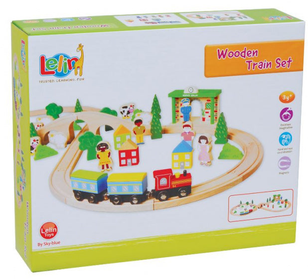 treinset junior 105 cm hout bruin 35-delig