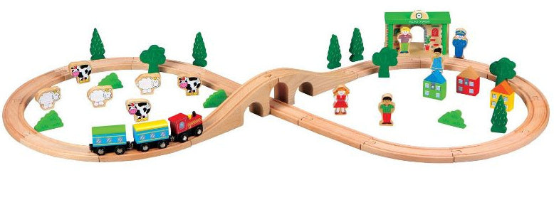 treinset junior 105 cm hout bruin 35-delig