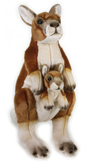 knuffelkangoeroe junior 44 cm pluche bruin/wit