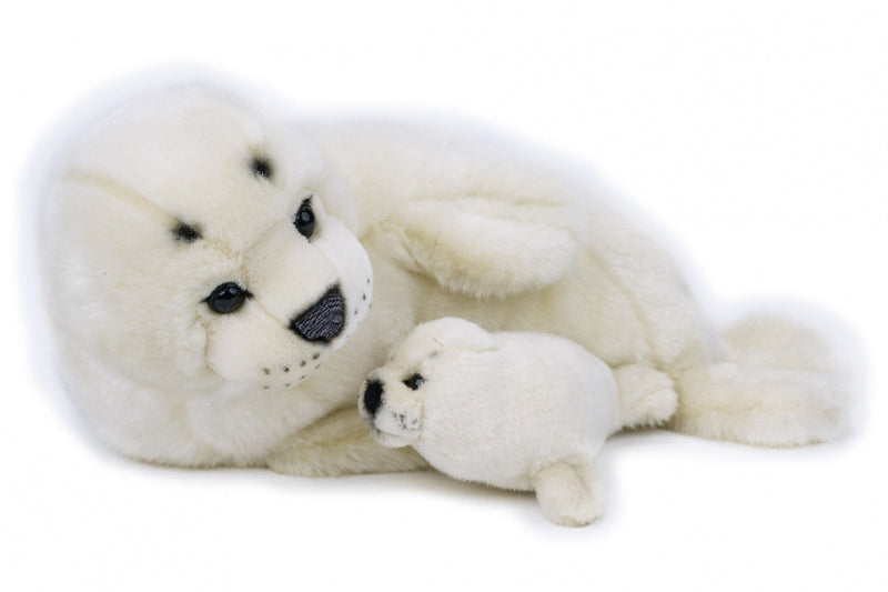 knuffelzeehond junior 42 cm pluche wit