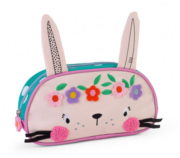 etui junior 22 x 11 x 5 cm polyester groen/roze