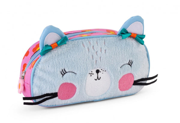 etui junior 22 x 11 x 5 cm polyester roze/blauw