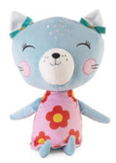 knuffelkat junior 45 cm pluche blauw/roze