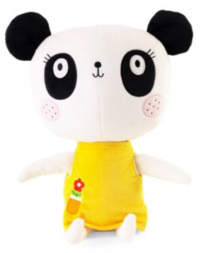 knuffelpanda junior 35 cm pluche wit/geel/zwart