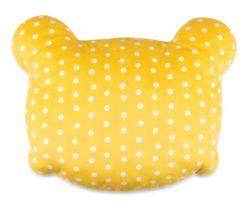 kussen junior 35 cm polyester wit/geel