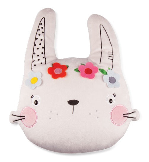 kussen junior 35 cm polyester wit/groen
