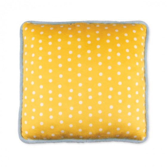 kussen junior 35 x 35 cm polyester wit/geel