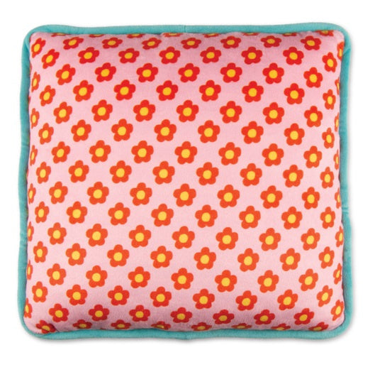 kussen junior 35 x 35 cm polyester wit/roze