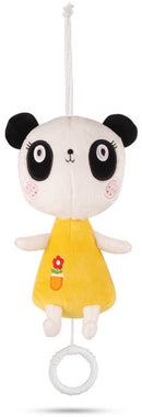muziekknuffel panda junior 22 x 14,5 cm wit/geel