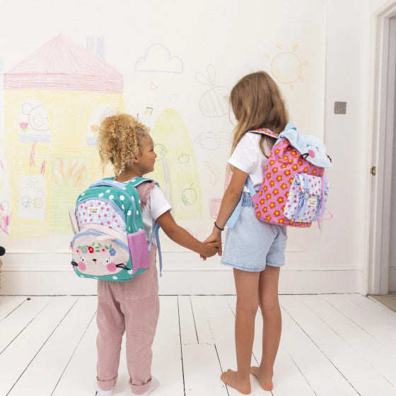 rugzak junior 9 liter 28 x 34 cm polyester groen/roze