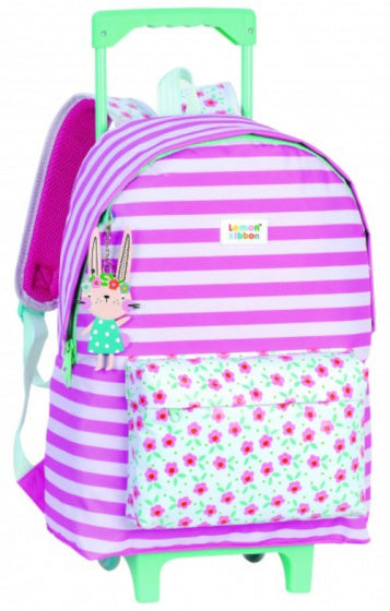 trolley rugzak Bunny 47 x 31 cm polyester roze
