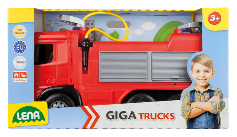 Lena Giga Trucks Mercedes Benz Actros Brandweerwagen 66 cm + Waterspuit