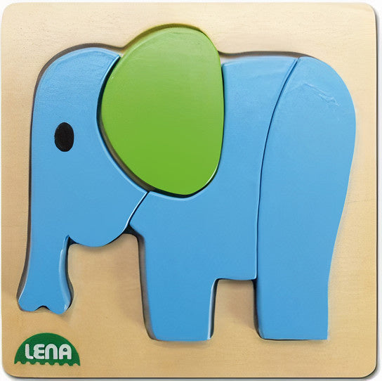 vormenpuzzel olifant junior hout 14 x 14 cm