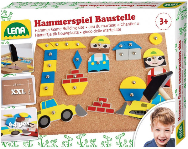 kinderspel Hamertje Tik kurk/hout/metaal 64-delig