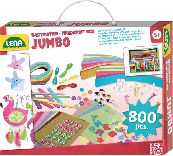 knutselset Jumbo junior 35,5 cm karton roze 800-delig
