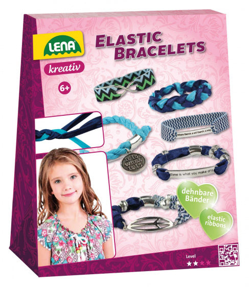 maak je eigen armbanden meisjes polyester blauw 24-delig