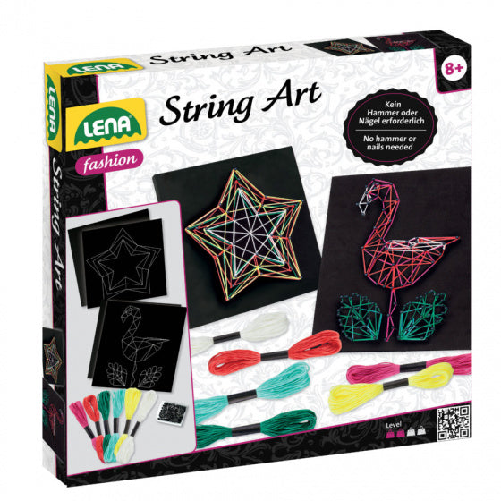 string-art flamingo & ster meisjes schuimrubber zwart