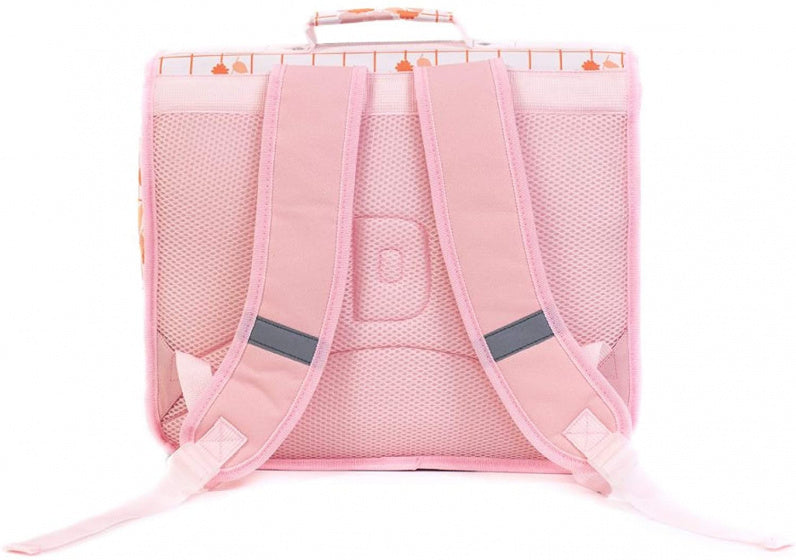 schooltas junior 38 cm polyester roze/oranje