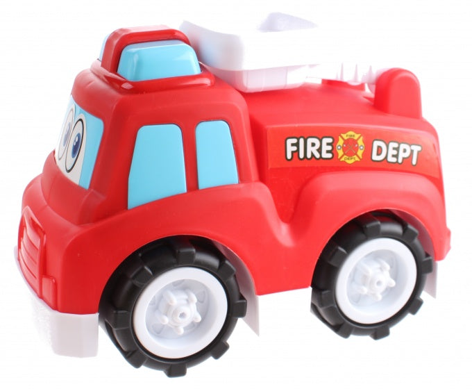 tekenfilmauto brandweerwagen 30 cm jongens rood/wit