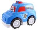 tekenfilmauto politiewagen 30 cm jongens blauw/wit