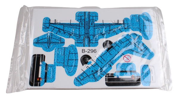 3D-puzzel vliegtuig 8 x 6 cm blauw