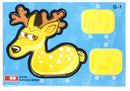 3D-puzzel eland junior 10,5 cm karton geel 7 stukjes