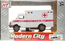 ambulance Modern City junior 9 cm staal wit