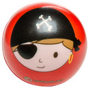 Anti-stressbal piraten 5,5 cm rood