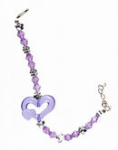 armband hart meisjes 15 cm paars