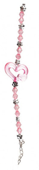 armband hart meisjes 15 cm roze
