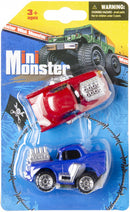 auto mini-monsters junior rood/blauw 2-delig