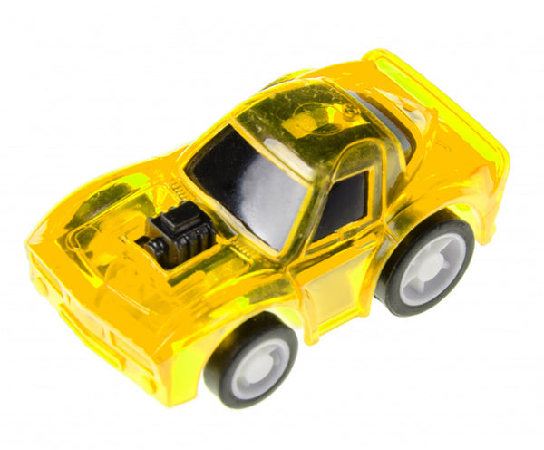 auto transparant jongens 5 x 3 cm geel