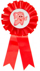 badge tandarts junior 15 x 8 cm textiel rood