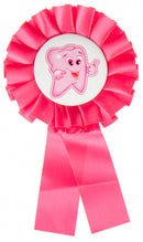 badge tandarts junior 15 x 8 cm textiel roze