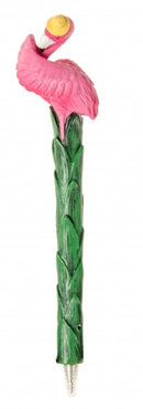 balpen flamingo met hoed roze 16 cm