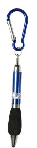balpen met karabijnhaak 16 cm aluminium blauw