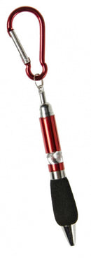 balpen met karabijnhaak 16 cm aluminium rood