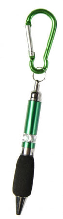 balpen met karabijnhaak 16 cm aluminium groen
