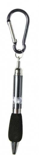 balpen met karabijnhaak 16 cm aluminium zilver