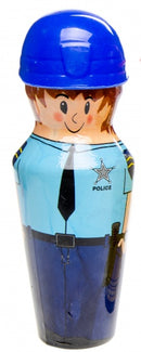 bellenblaas Politieman 15 cm blauw